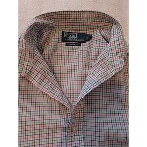 Polo Ralph Lauren Mens Long Sleeve Custom Fit Shirt Medium Tattersall Check